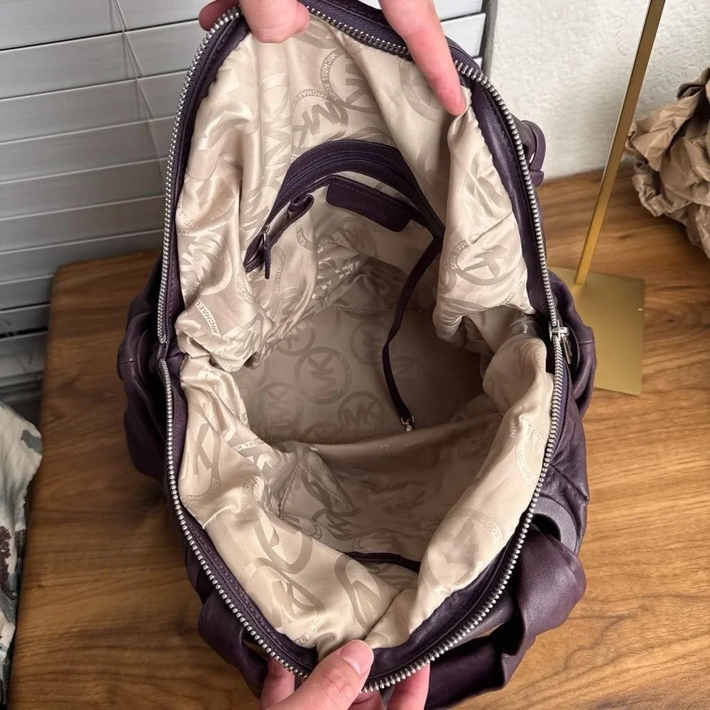 Michael Kors Zuma Y2K Purple Nappa Leather Knotted Satchel UNIQUE